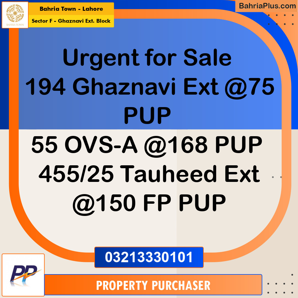 5 Marla Residential Plot for Sale in Sector F - Ghaznavi Ext. Block -  Bahria Town, Lahore - (BP-347787)