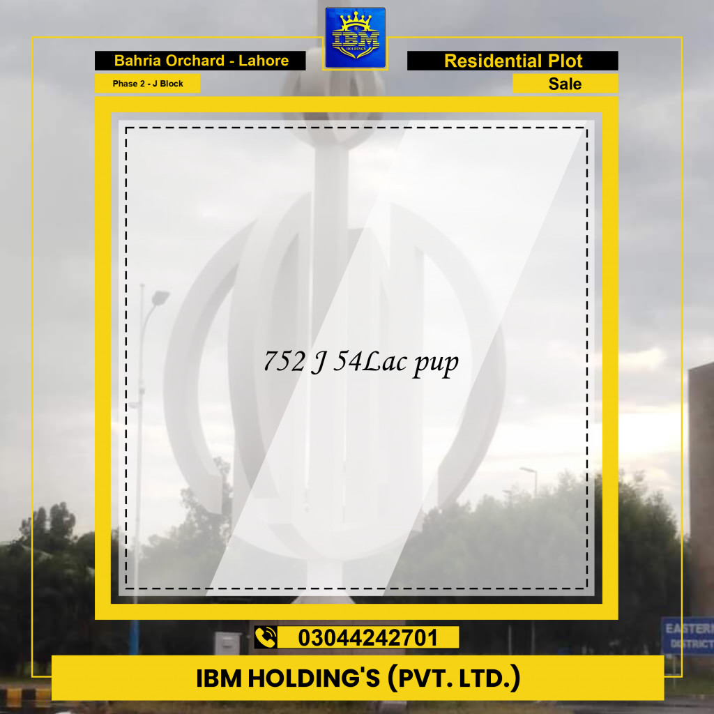 8 Marla Residential Plot for Sale in Phase 2 - J Block -  Bahria Orchard, Lahore - (BP-347810)