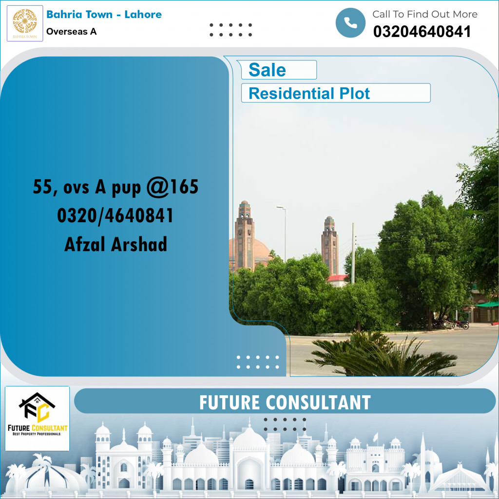 10 Marla Residential Plot for Sale in Overseas A -  Bahria Town, Lahore - (BP-347812)