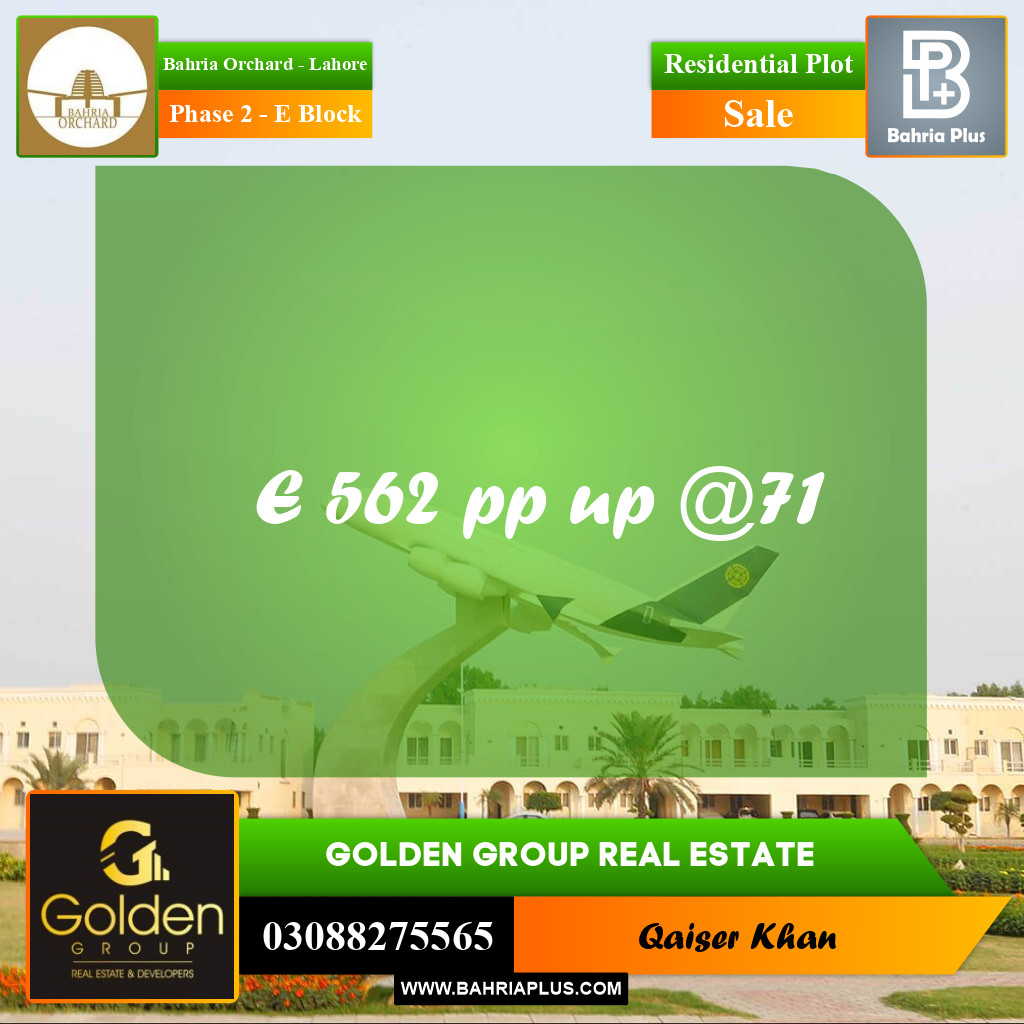 8 Marla Residential Plot for Sale in Phase 2 - E Block -  Bahria Orchard, Lahore - (BP-347867)