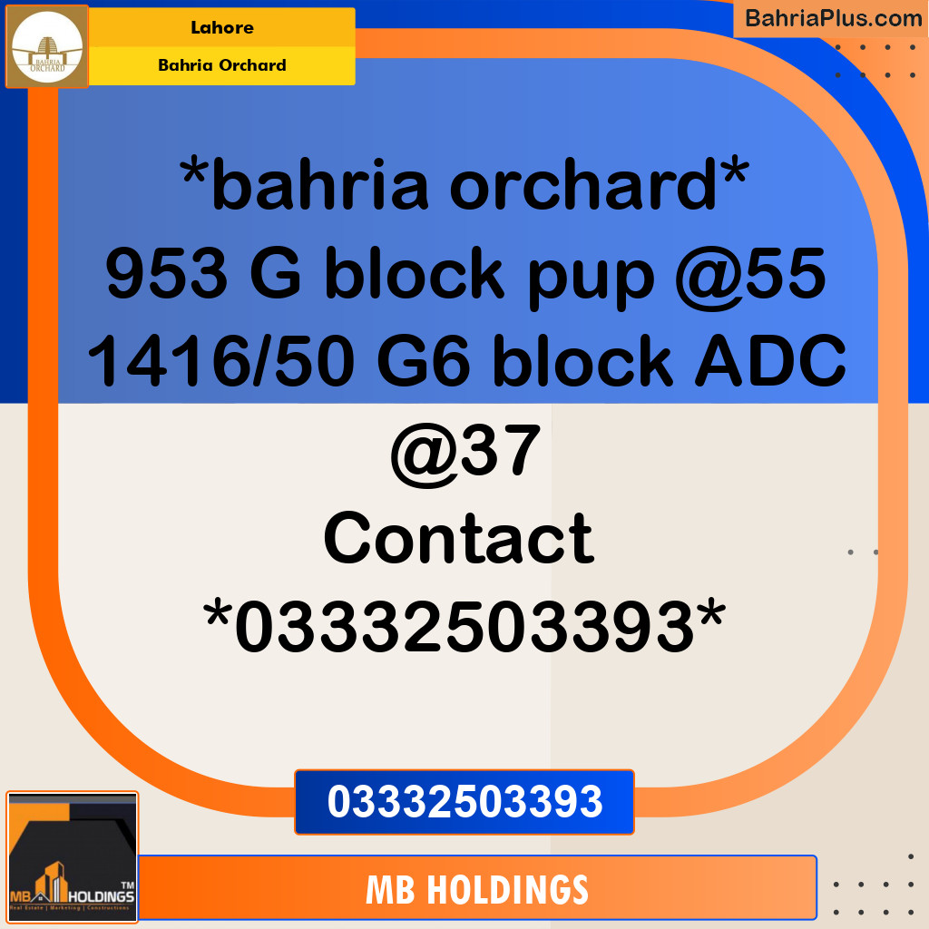 5 Marla Residential Plot for Sale in Bahria Orchard, Lahore - (BP-347878)