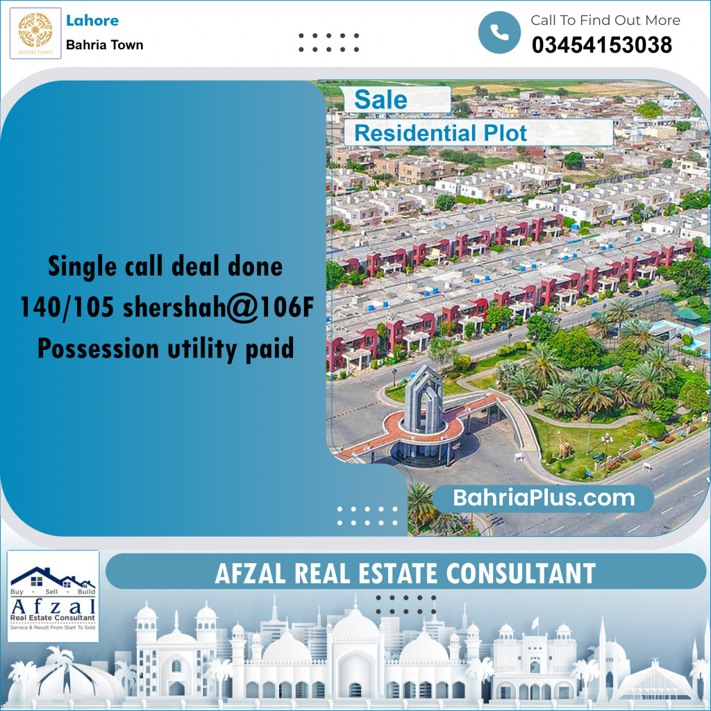 Residential Plot for Sale in Bahria Town, Lahore - (BP-347907)