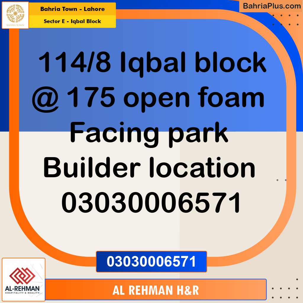 10 Marla Residential Plot for Sale in Sector E - Iqbal Block -  Bahria Town, Lahore - (BP-347928)