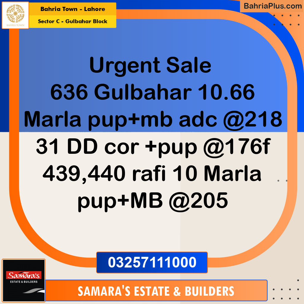 10 Marla Residential Plot for Sale in Sector C - Gulbahar Block -  Bahria Town, Lahore - (BP-347961)