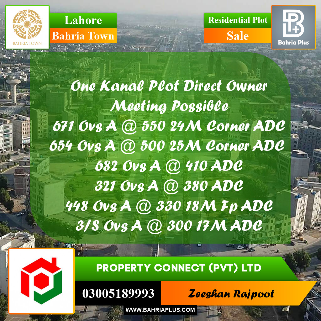 Residential Plot for Sale in Bahria Town, Lahore - (BP-347984)
