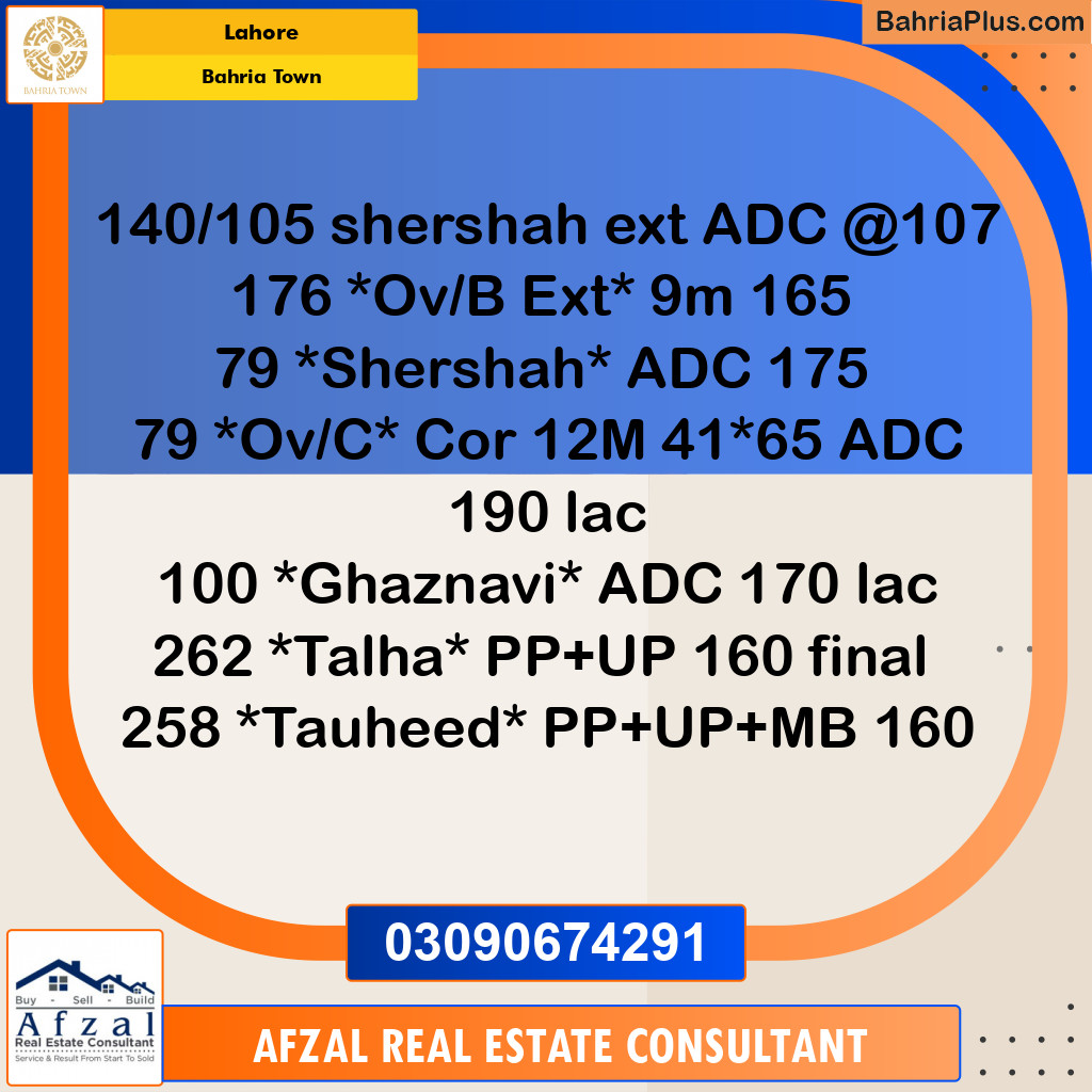 Residential Plot for Sale in Bahria Town, Lahore - (BP-348075)