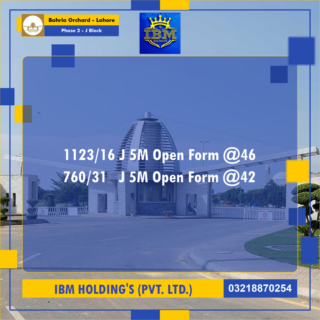 5 Marla Residential Plot for Sale in Phase 2 - J Block -  Bahria Orchard, Lahore - (BP-348106)