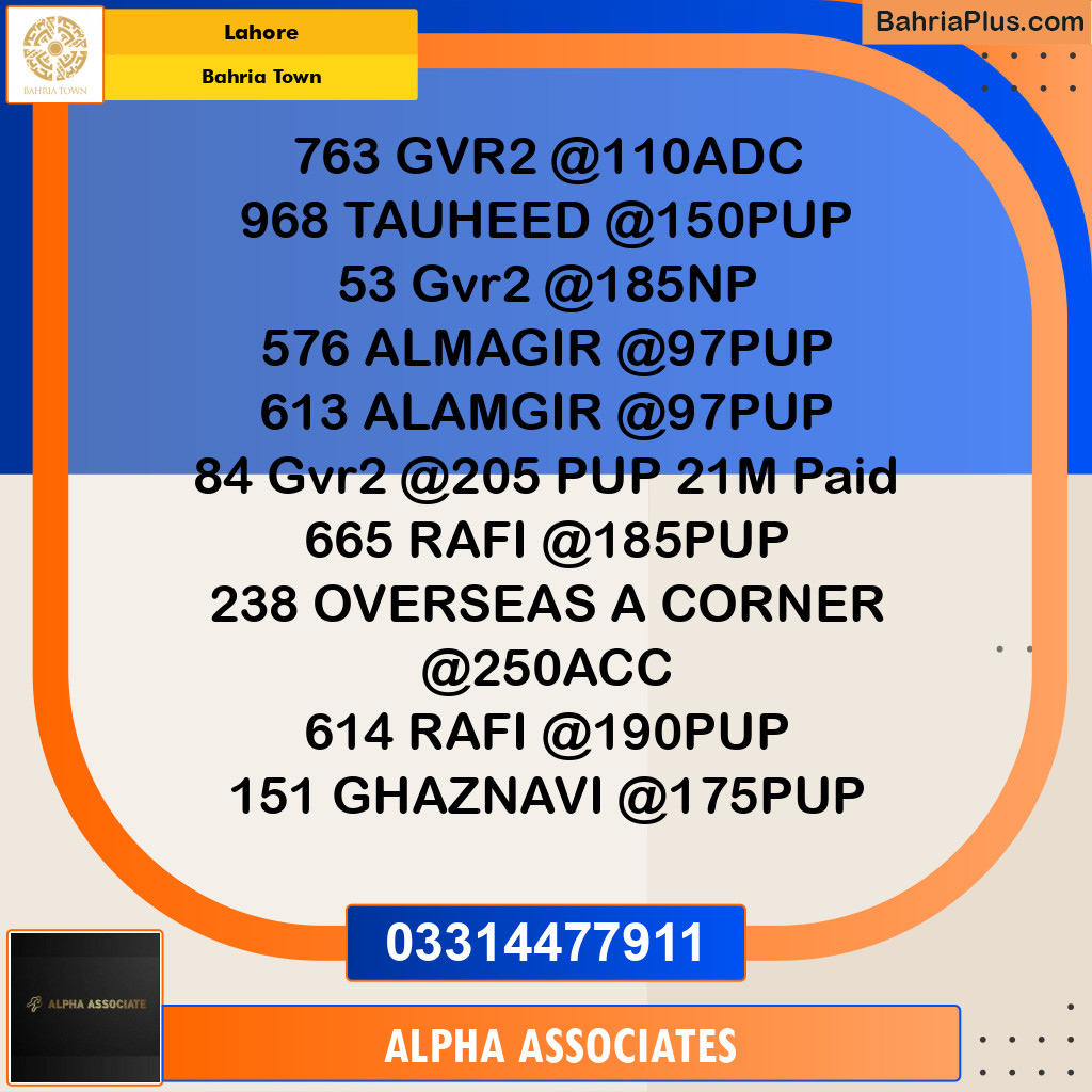Residential Plot for Sale in Bahria Town, Lahore - (BP-348126)