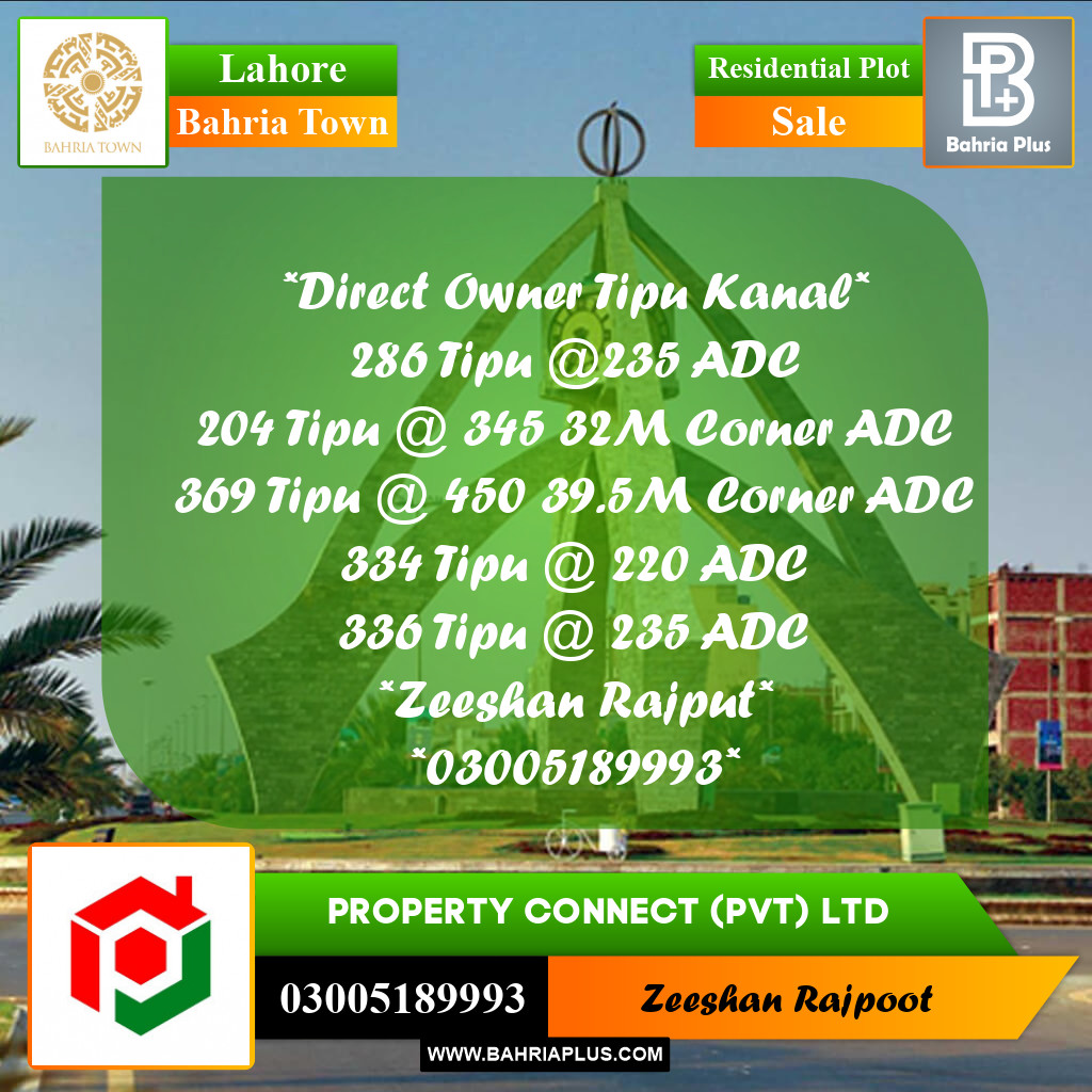 Residential Plot for Sale in Bahria Town, Lahore - (BP-348137)