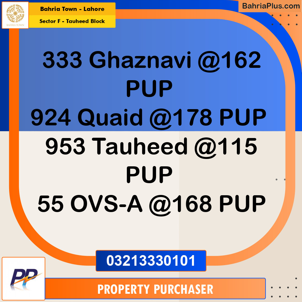 10 Marla Residential Plot for Sale in Sector F - Tauheed Block -  Bahria Town, Lahore - (BP-348155)