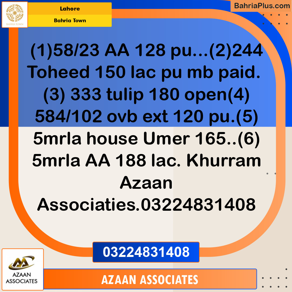 10 Marla Residential Plot for Sale in Bahria Town, Lahore - (BP-348194)