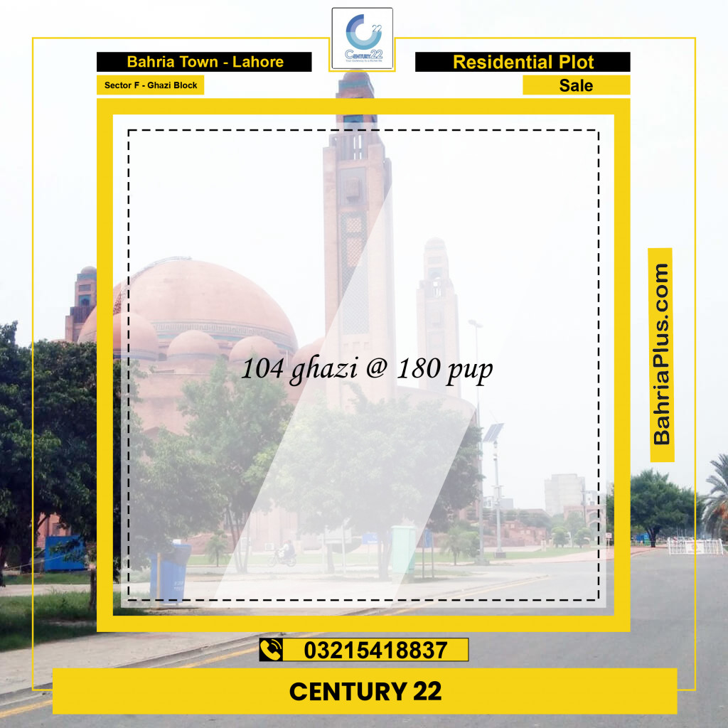 1 Kanal Residential Plot for Sale in Sector F - Ghazi Block -  Bahria Town, Lahore - (BP-348240)