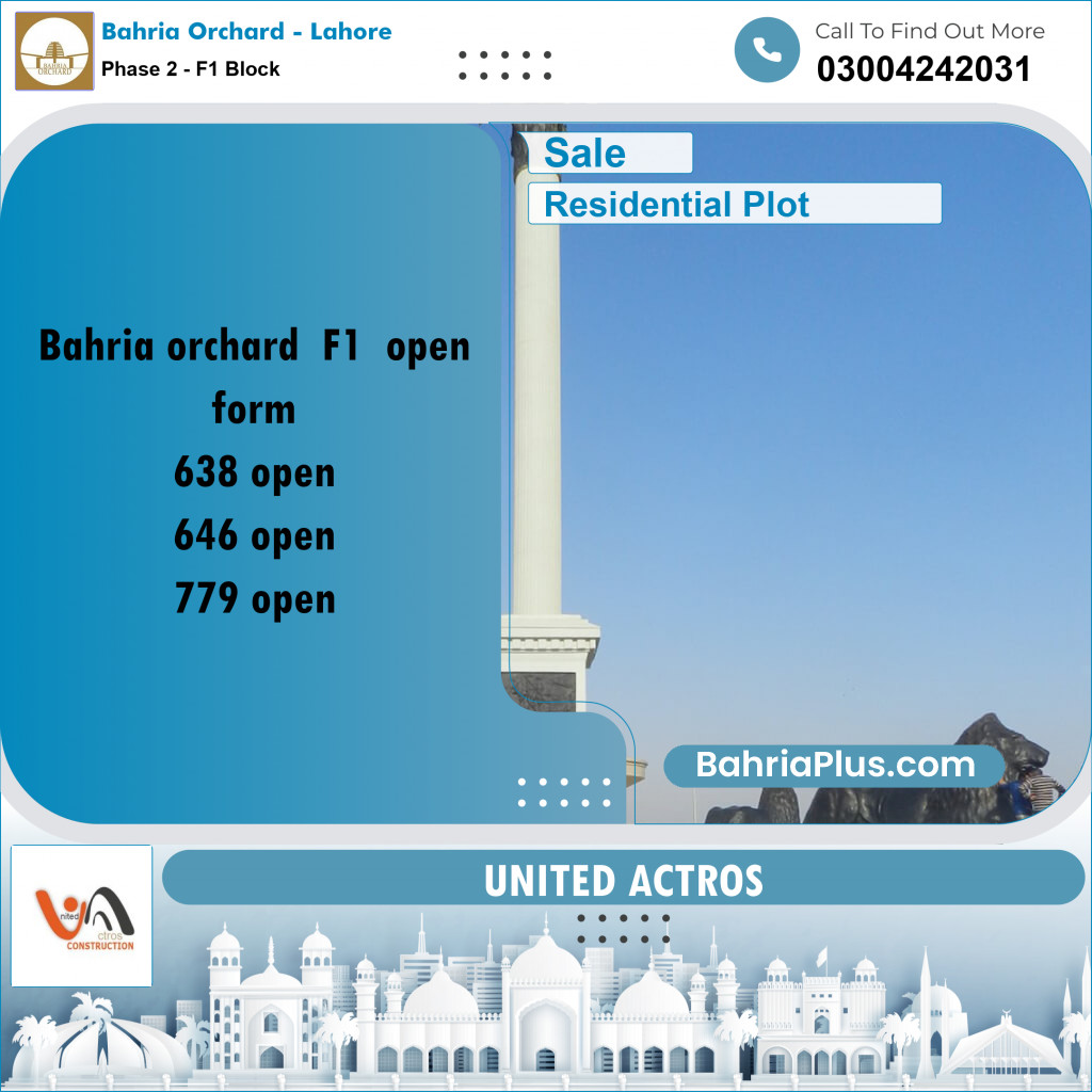 5 Marla Residential Plot for Sale in Phase 2 - F1 Block -  Bahria Orchard, Lahore - (BP-348272)