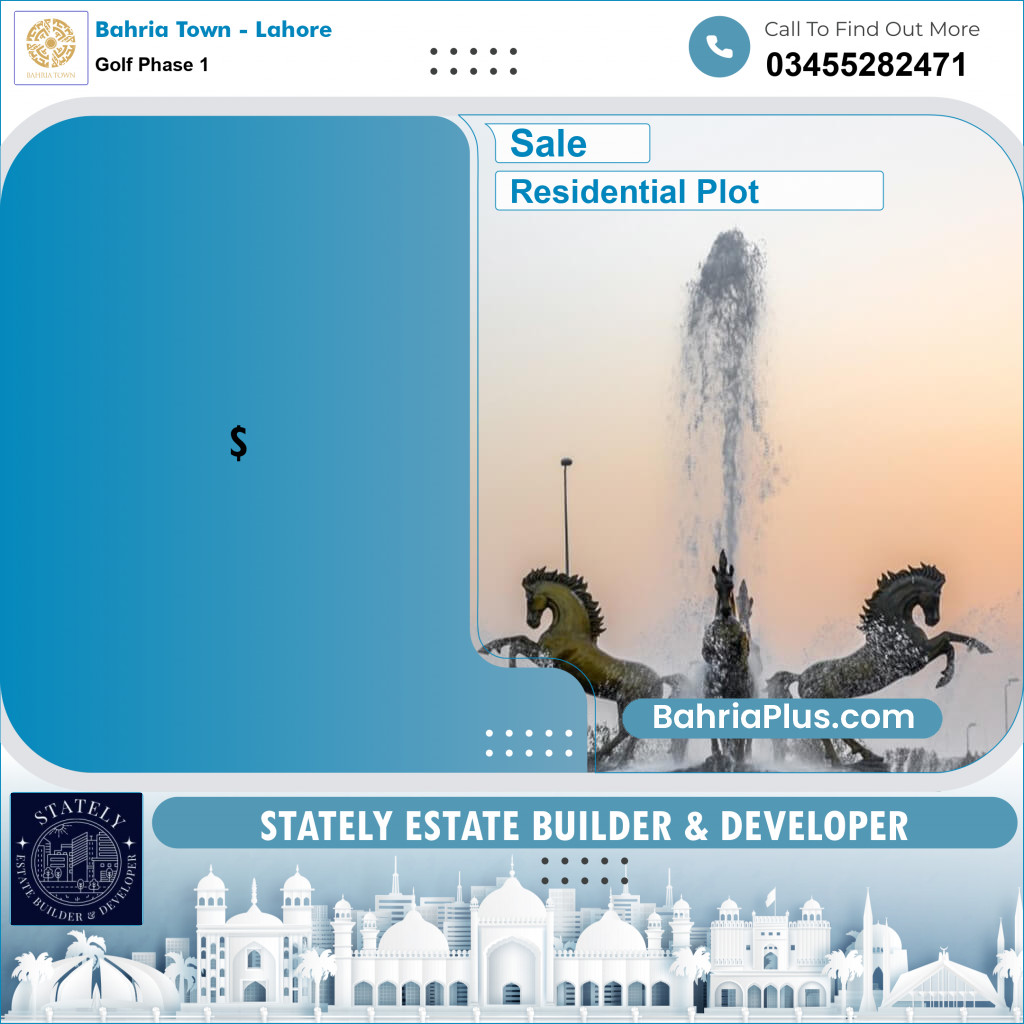 Residential Plot for Sale in Golf Phase 1 -  Bahria Town, Lahore - (BP-348312)