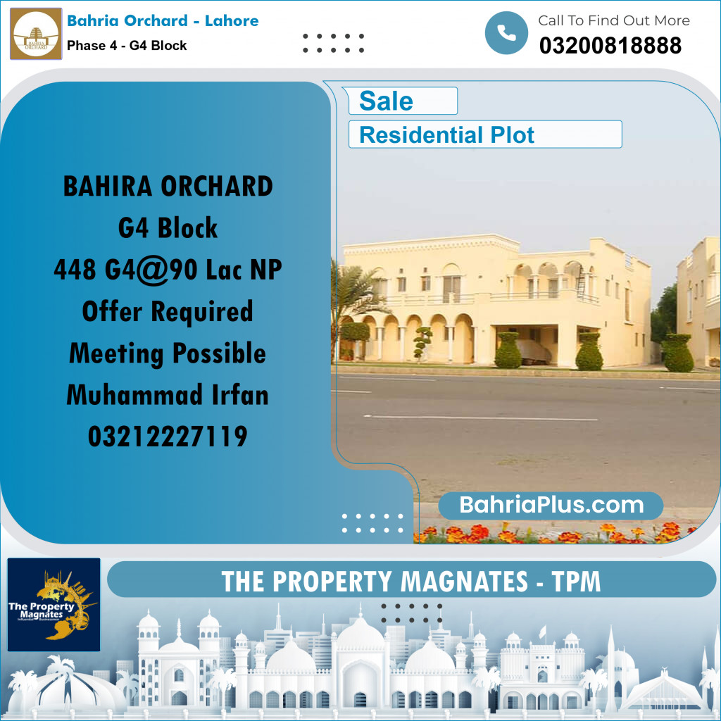 10 Marla Residential Plot for Sale in Phase 4 - G4 Block -  Bahria Orchard, Lahore - (BP-348313)