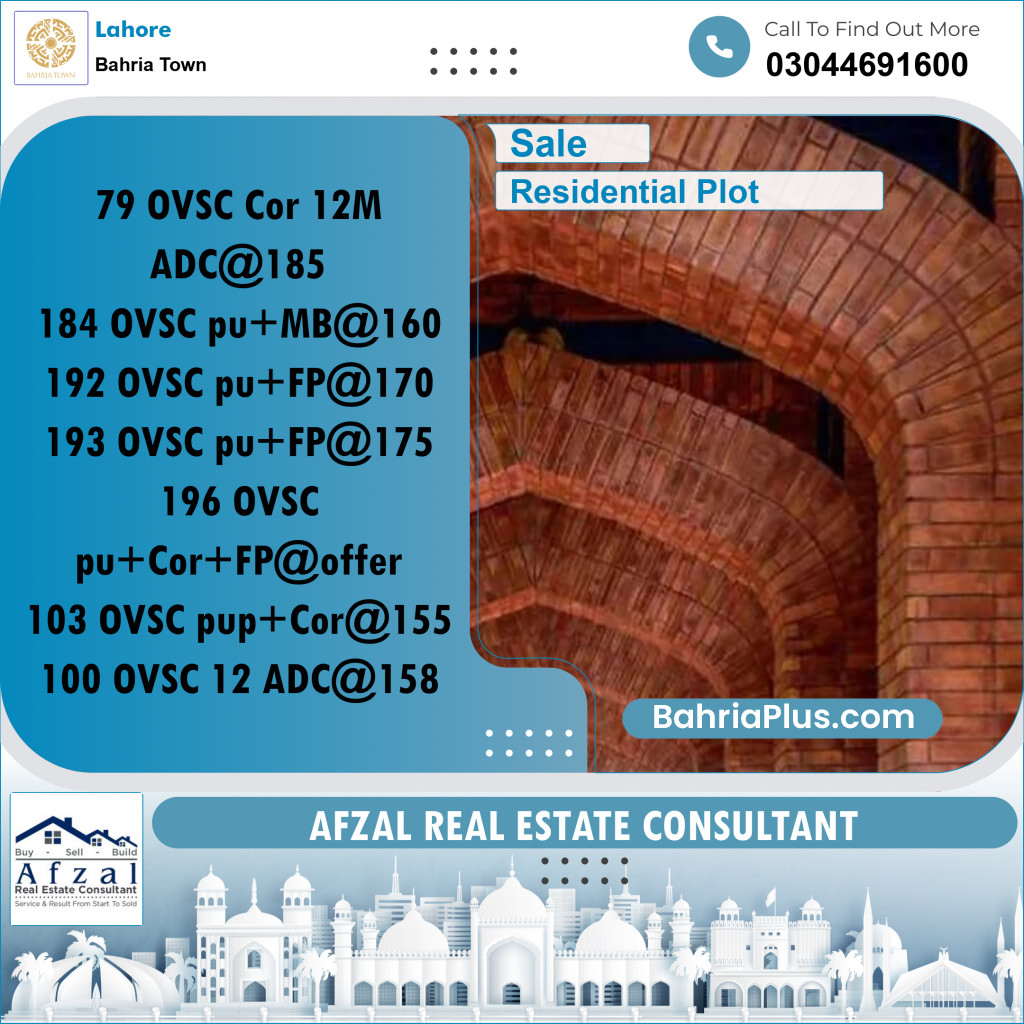Residential Plot for Sale in Bahria Town, Lahore - (BP-348327)
