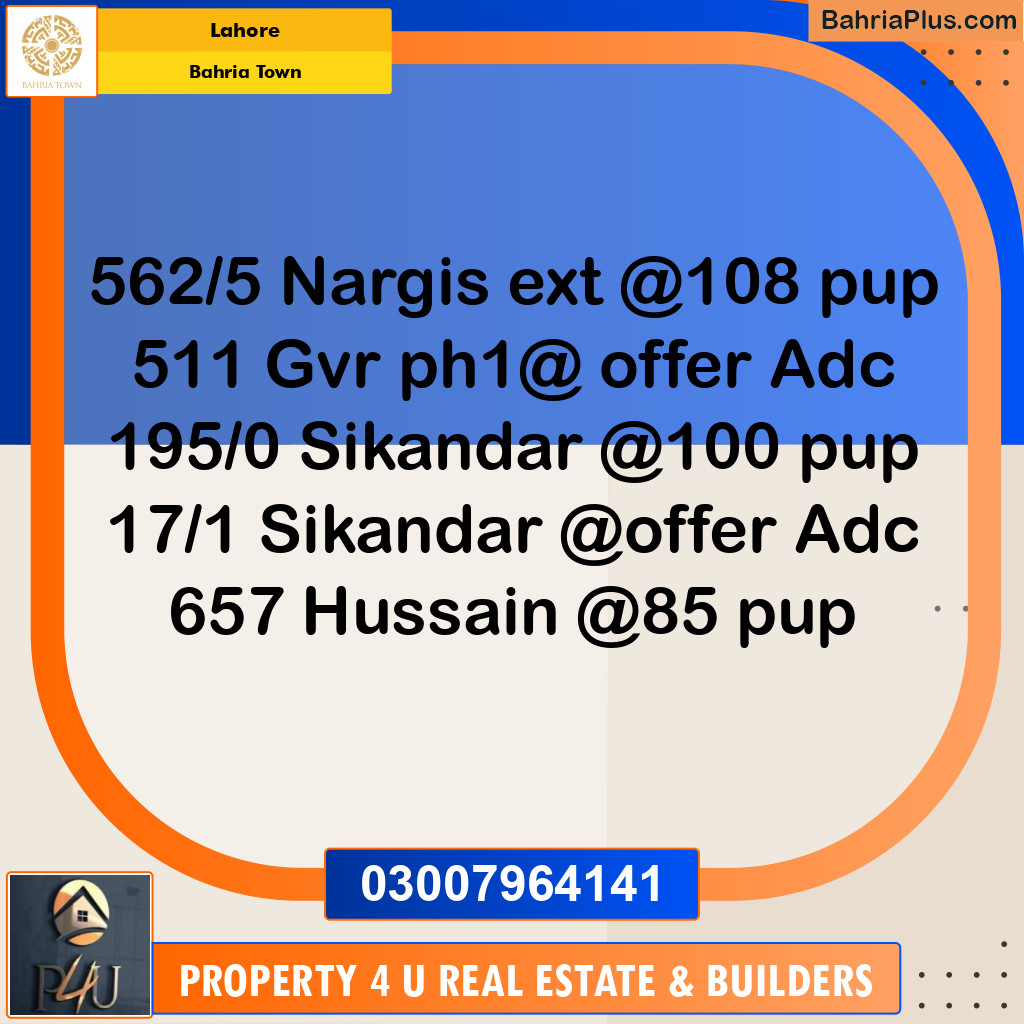 Residential Plot for Sale in Bahria Town, Lahore - (BP-348368)