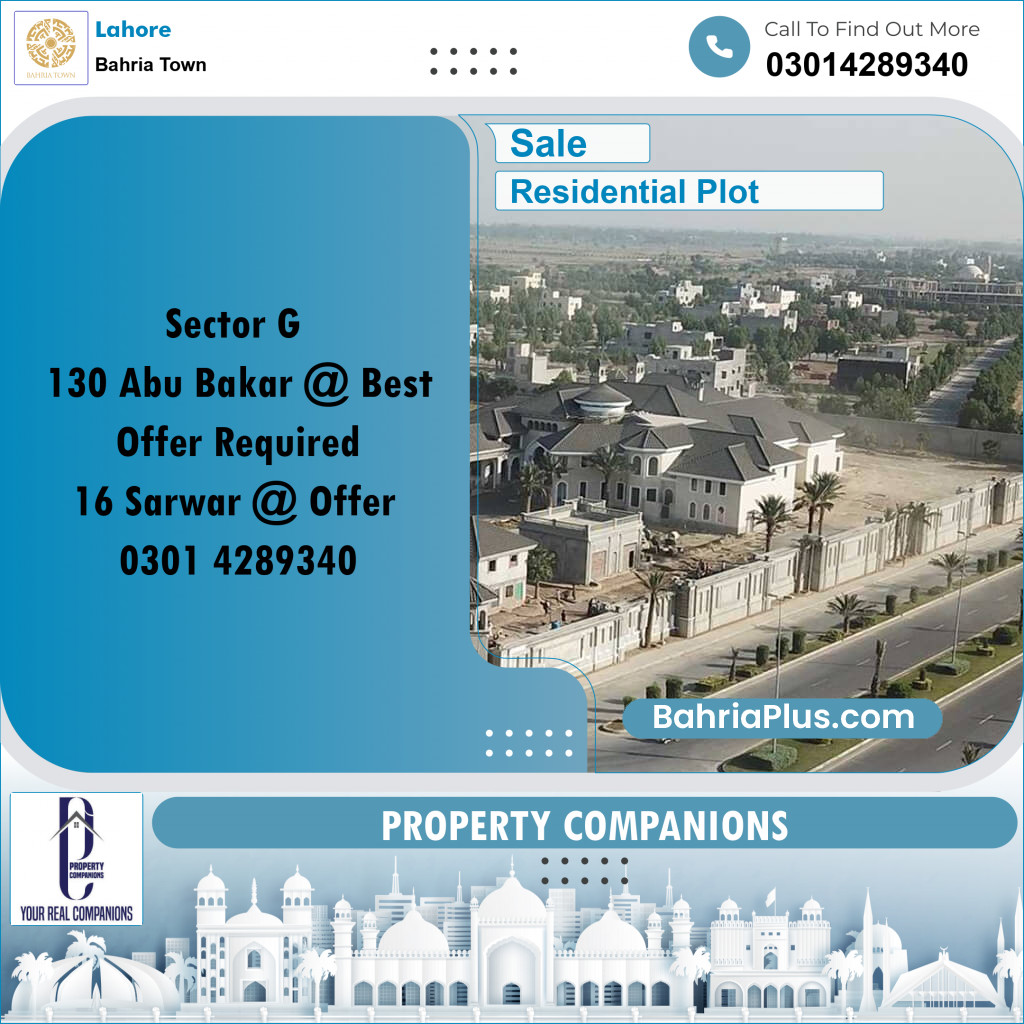 Residential Plot for Sale in Bahria Town, Lahore - (BP-348403)
