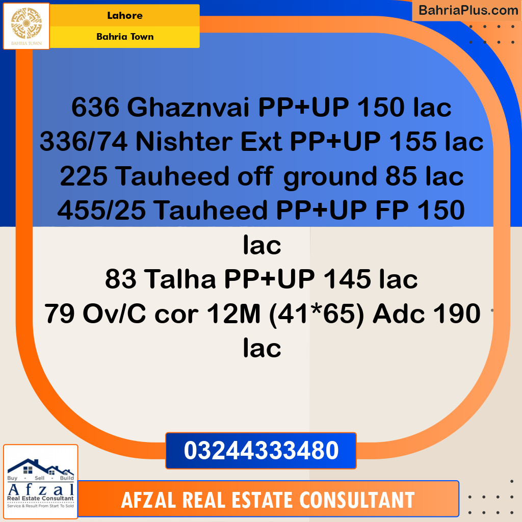 Residential Plot for Sale in Bahria Town, Lahore - (BP-348406)