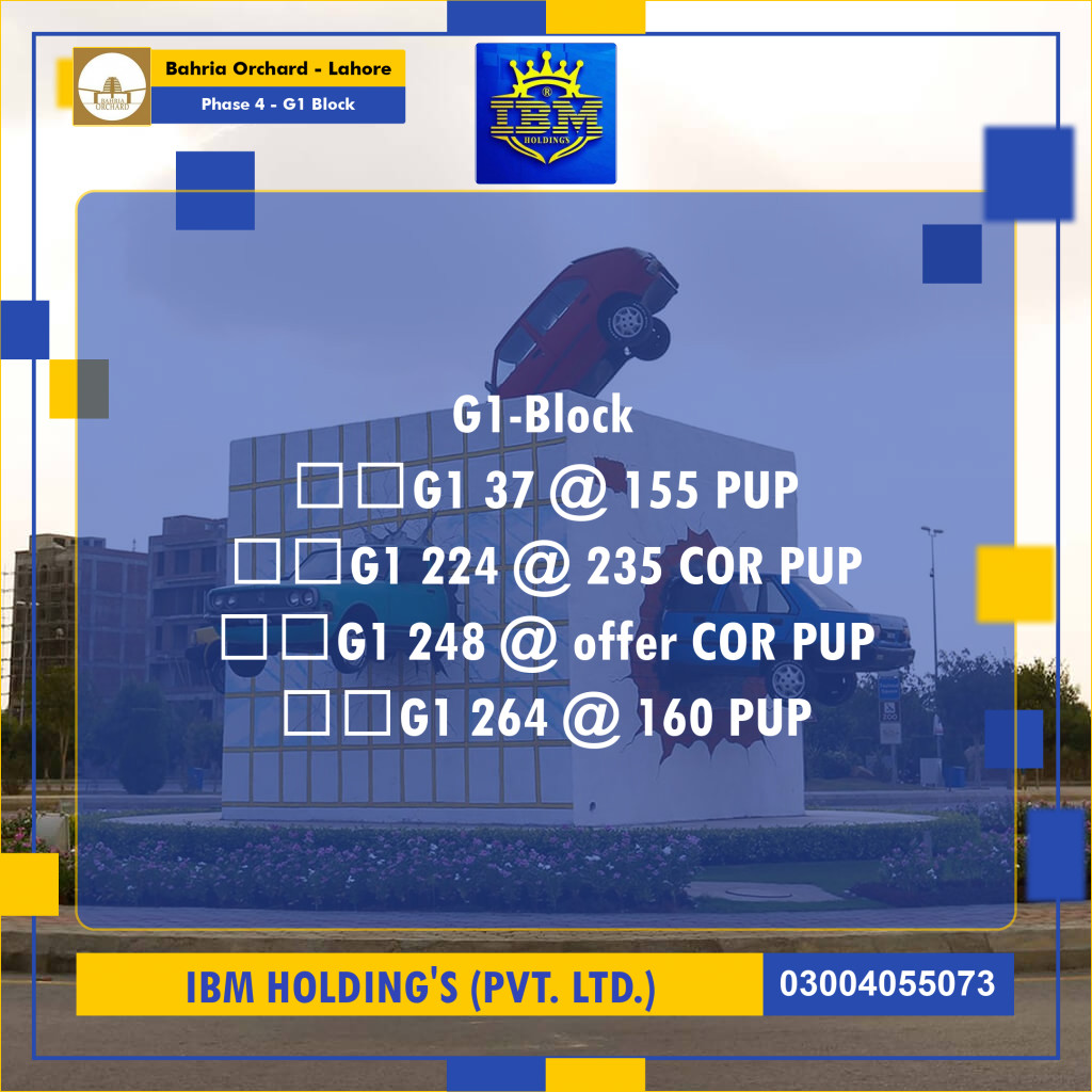 1 Kanal Residential Plot for Sale in Phase 4 - G1 Block -  Bahria Orchard, Lahore - (BP-348429)