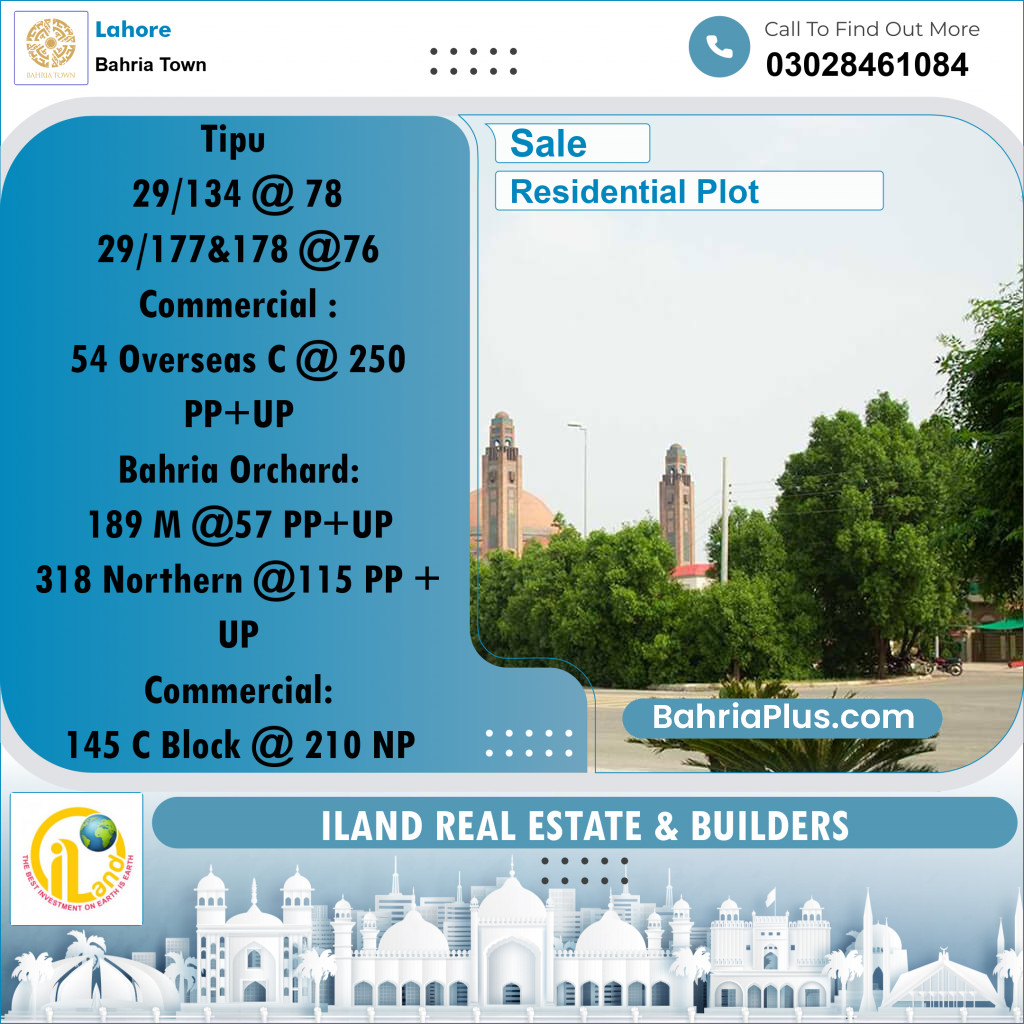 Residential Plot for Sale in Bahria Town, Lahore - (BP-348449)