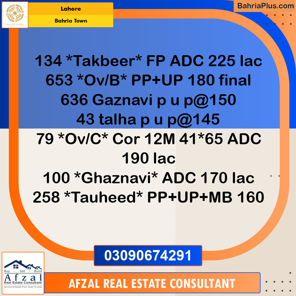 Residential Plot for Sale in Bahria Town, Lahore - (BP-348496)