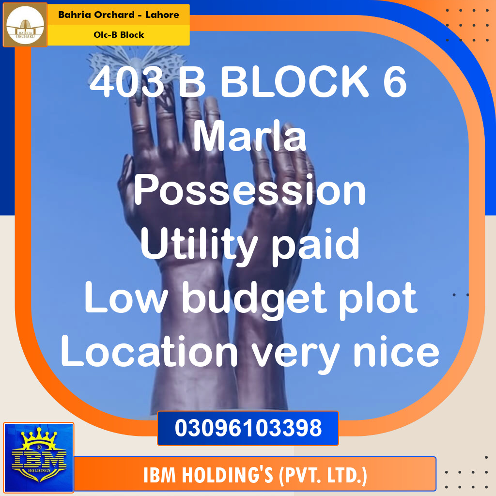 6 Marla Residential Plot for Sale in OLC-B Block -  Bahria Orchard, Lahore - (BP-348501)