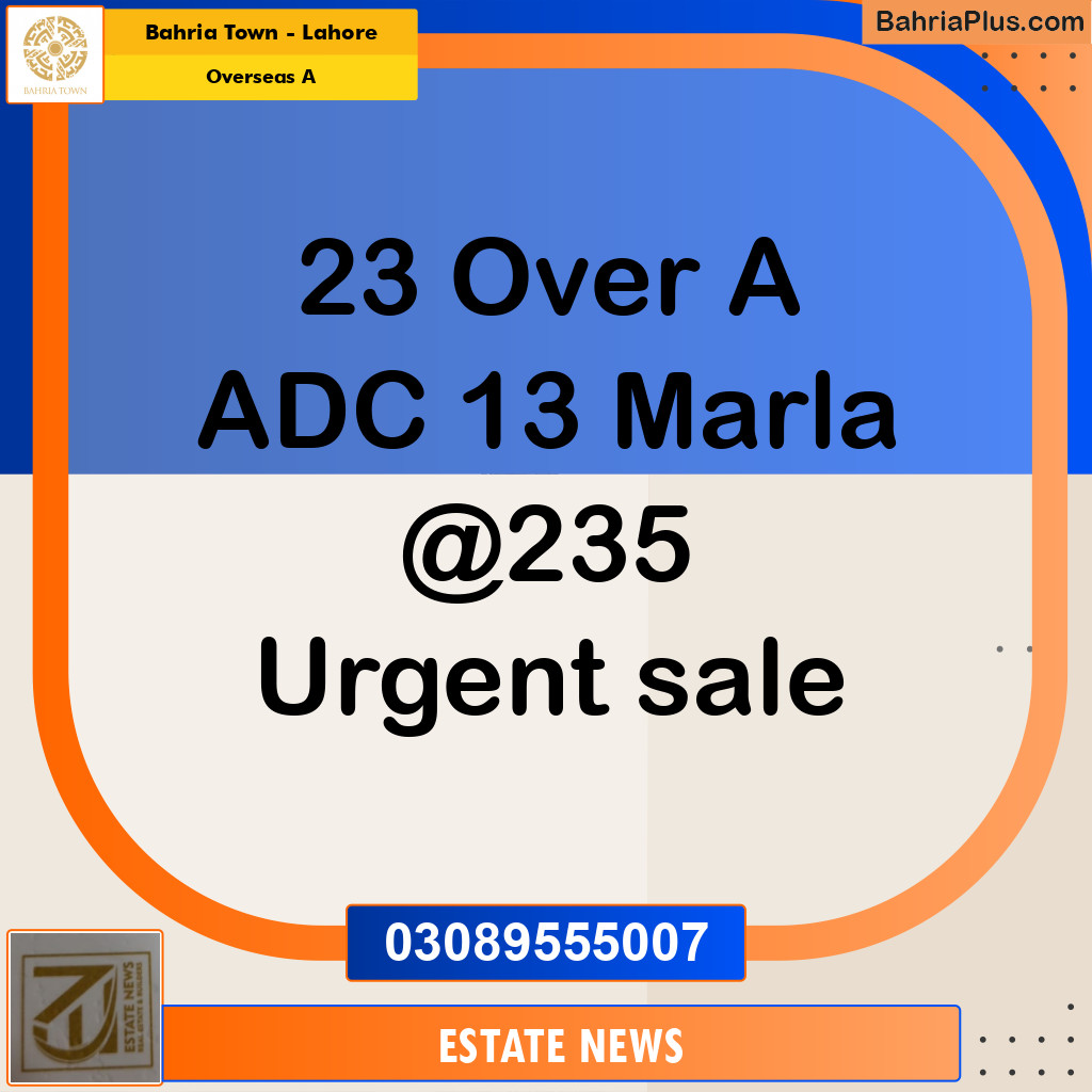 Residential Plot for Sale in Overseas A -  Bahria Town, Lahore - (BP-348571)