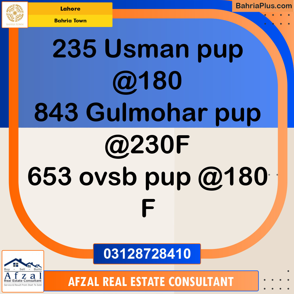 Residential Plot for Sale in Bahria Town, Lahore - (BP-348654)