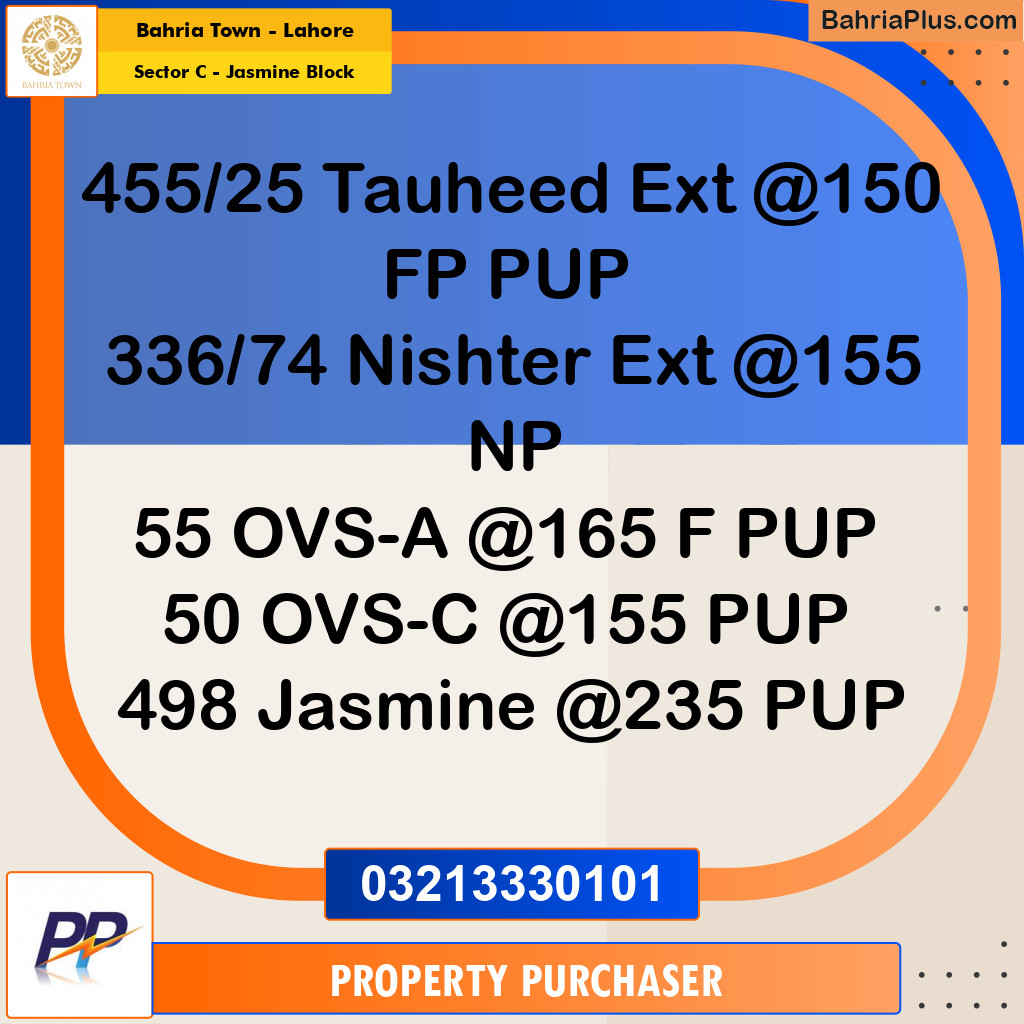 10 Marla Residential Plot for Sale in Sector C - Jasmine Block -  Bahria Town, Lahore - (BP-348671)