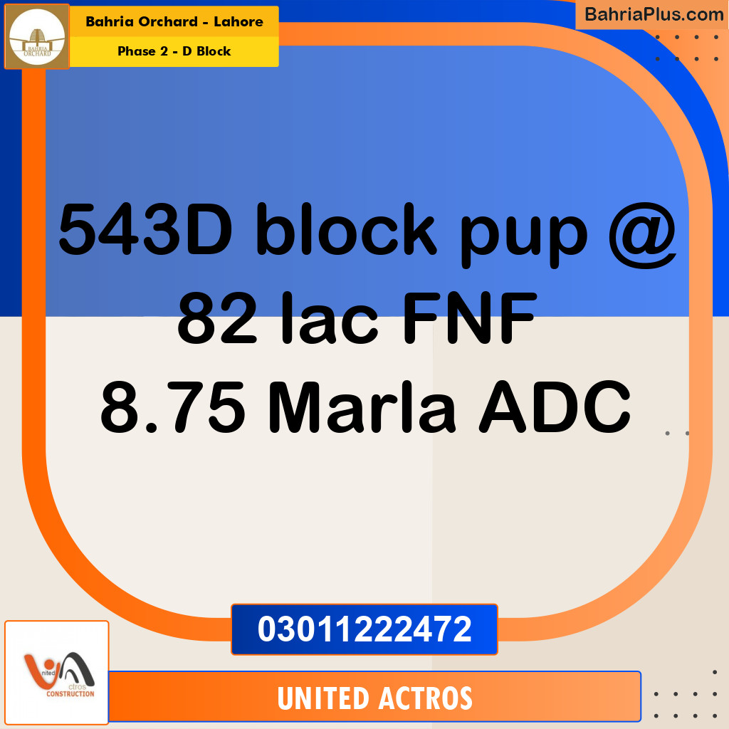 8 Marla Residential Plot for Sale in Phase 2 - D Block -  Bahria Orchard, Lahore - (BP-348674)