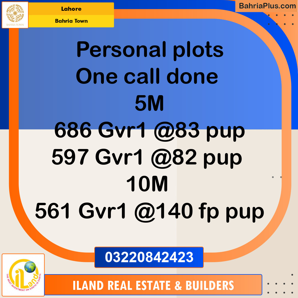 Residential Plot for Sale in Bahria Town, Lahore - (BP-348695)