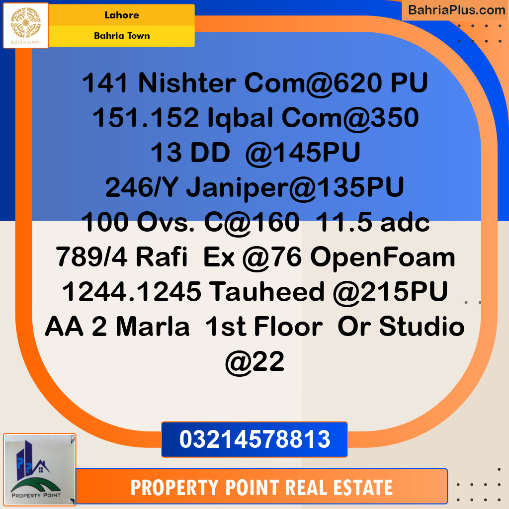 Residential Plot for Sale in Bahria Town, Lahore - (BP-348758)