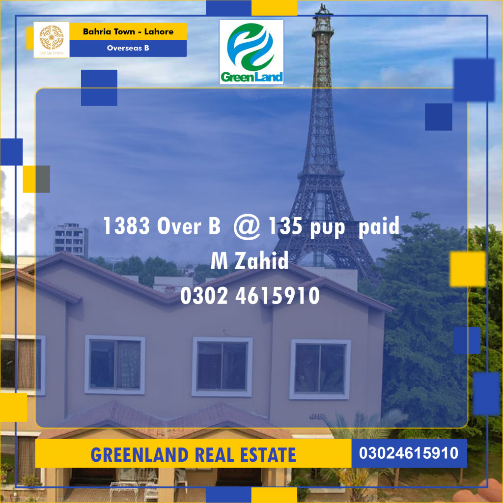 10 Marla Residential Plot for Sale in Overseas B -  Bahria Town, Lahore - (BP-348777)