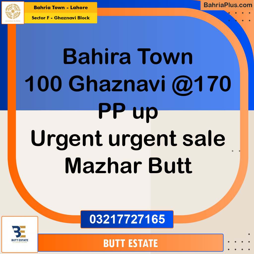 10 Marla Residential Plot for Sale in Sector F - Ghaznavi Block -  Bahria Town, Lahore - (BP-348793)