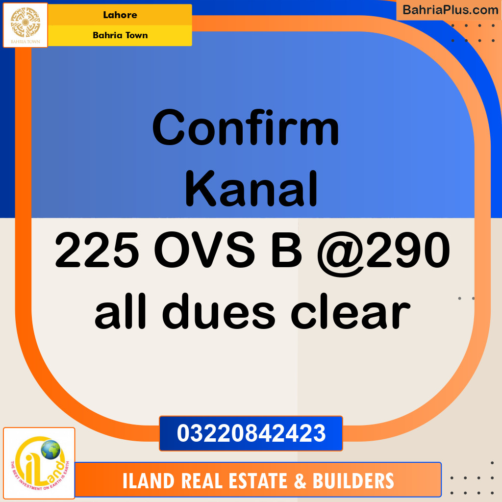 Residential Plot for Sale in Bahria Town, Lahore - (BP-348864)