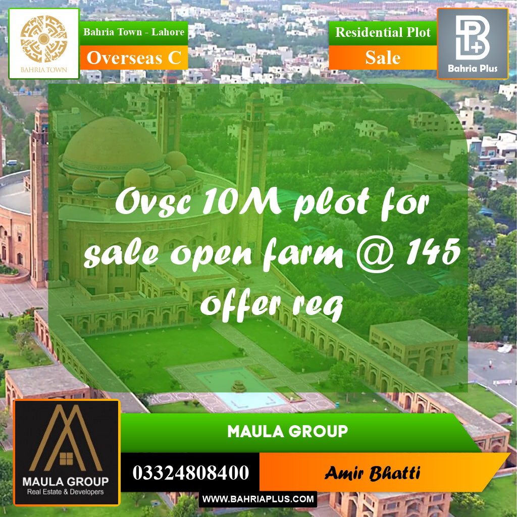 10 Marla Residential Plot for Sale in Overseas C -  Bahria Town, Lahore - (BP-348883)