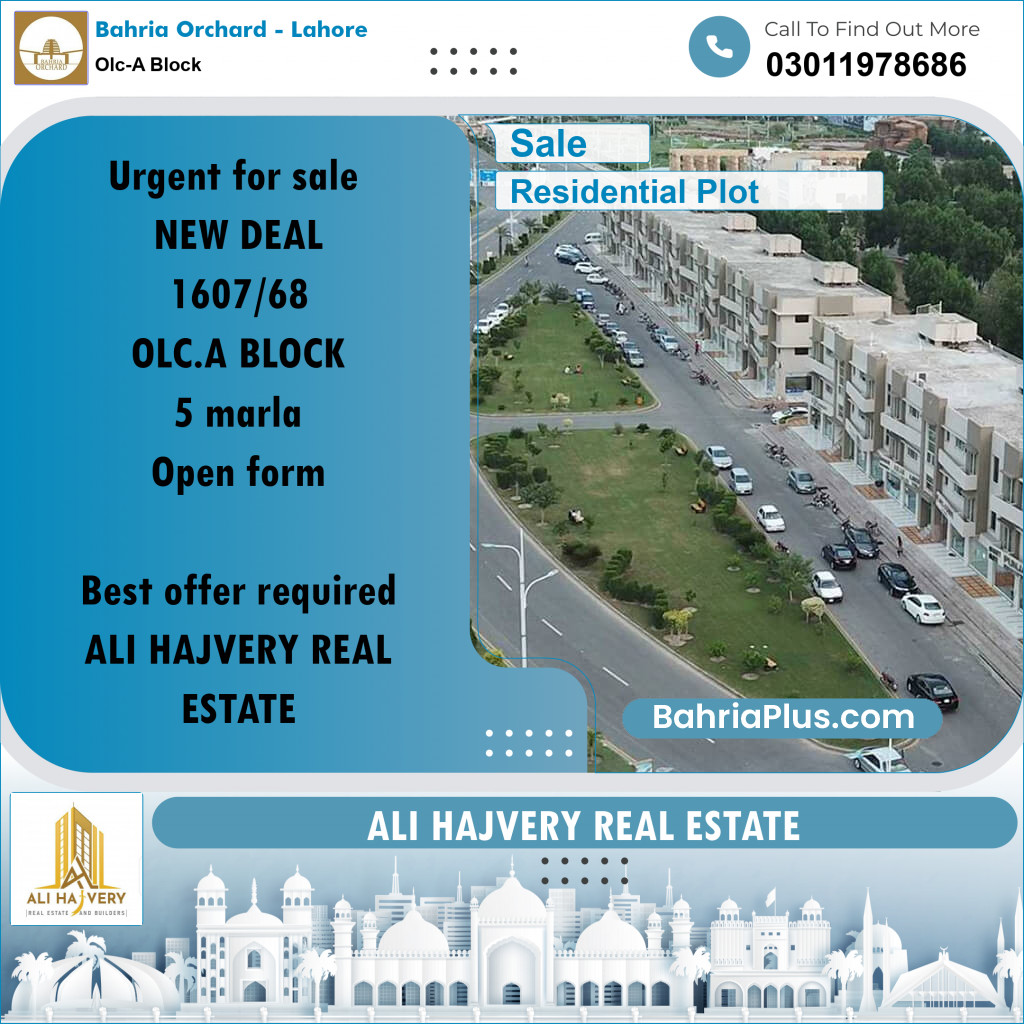 5 Marla Residential Plot for Sale in OLC-A Block -  Bahria Orchard, Lahore - (BP-348923)