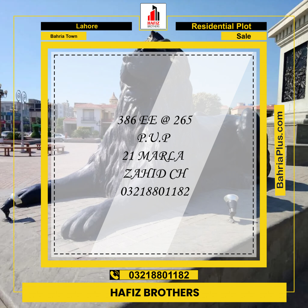 1 Kanal Residential Plot for Sale in Bahria Town, Lahore - (BP-348991)