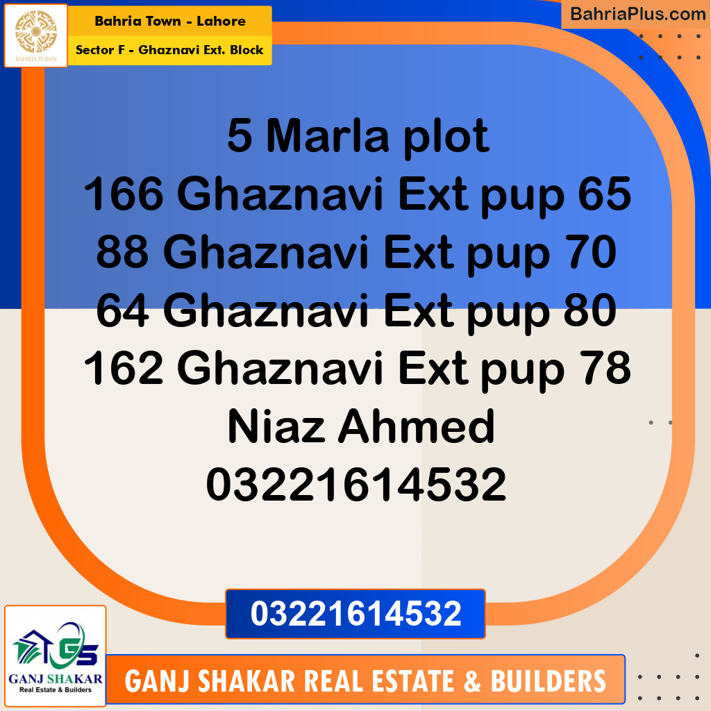 5 Marla Residential Plot for Sale in Sector F - Ghaznavi Ext. Block -  Bahria Town, Lahore - (BP-348993)