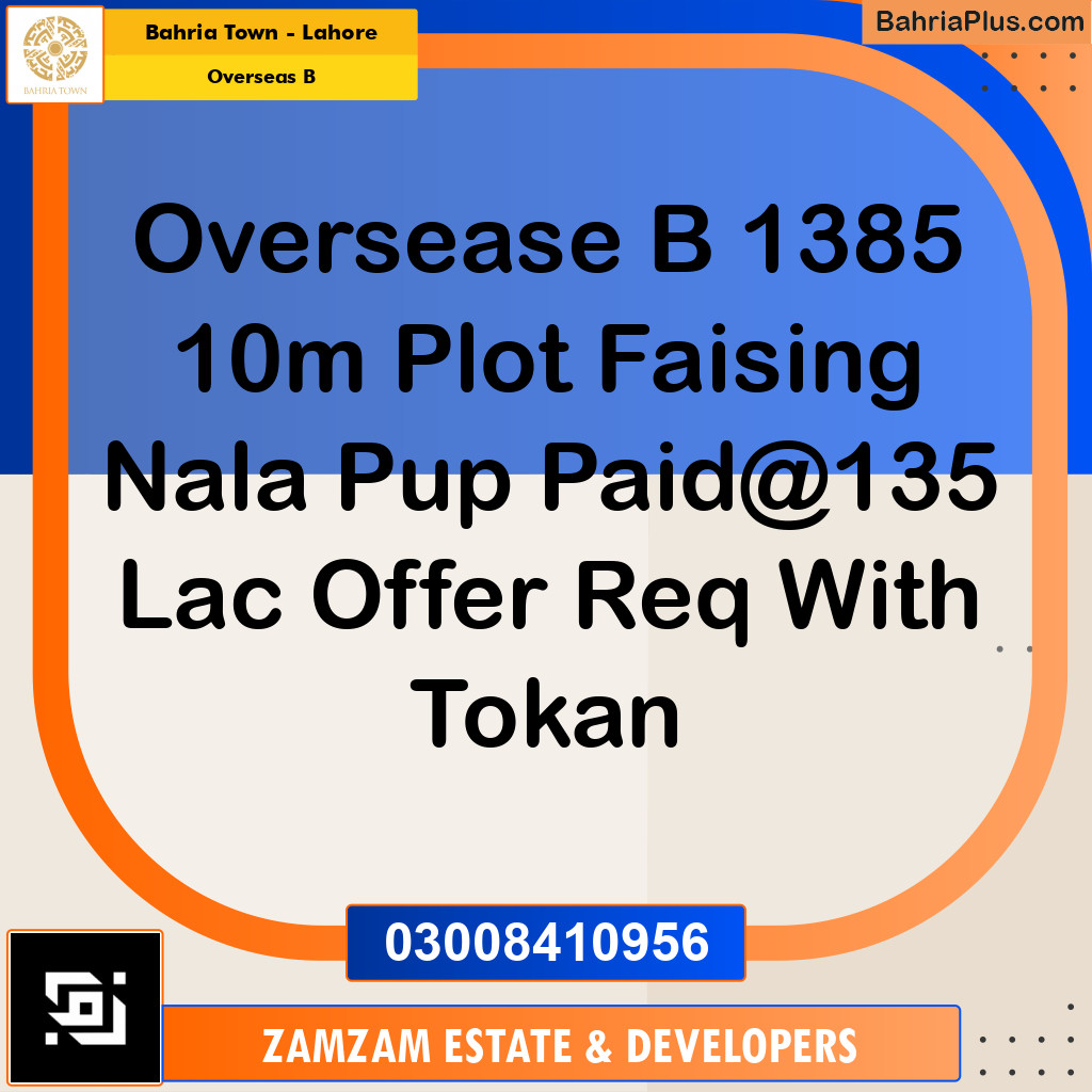 10 Marla Residential Plot for Sale in Overseas B -  Bahria Town, Lahore - (BP-349108)