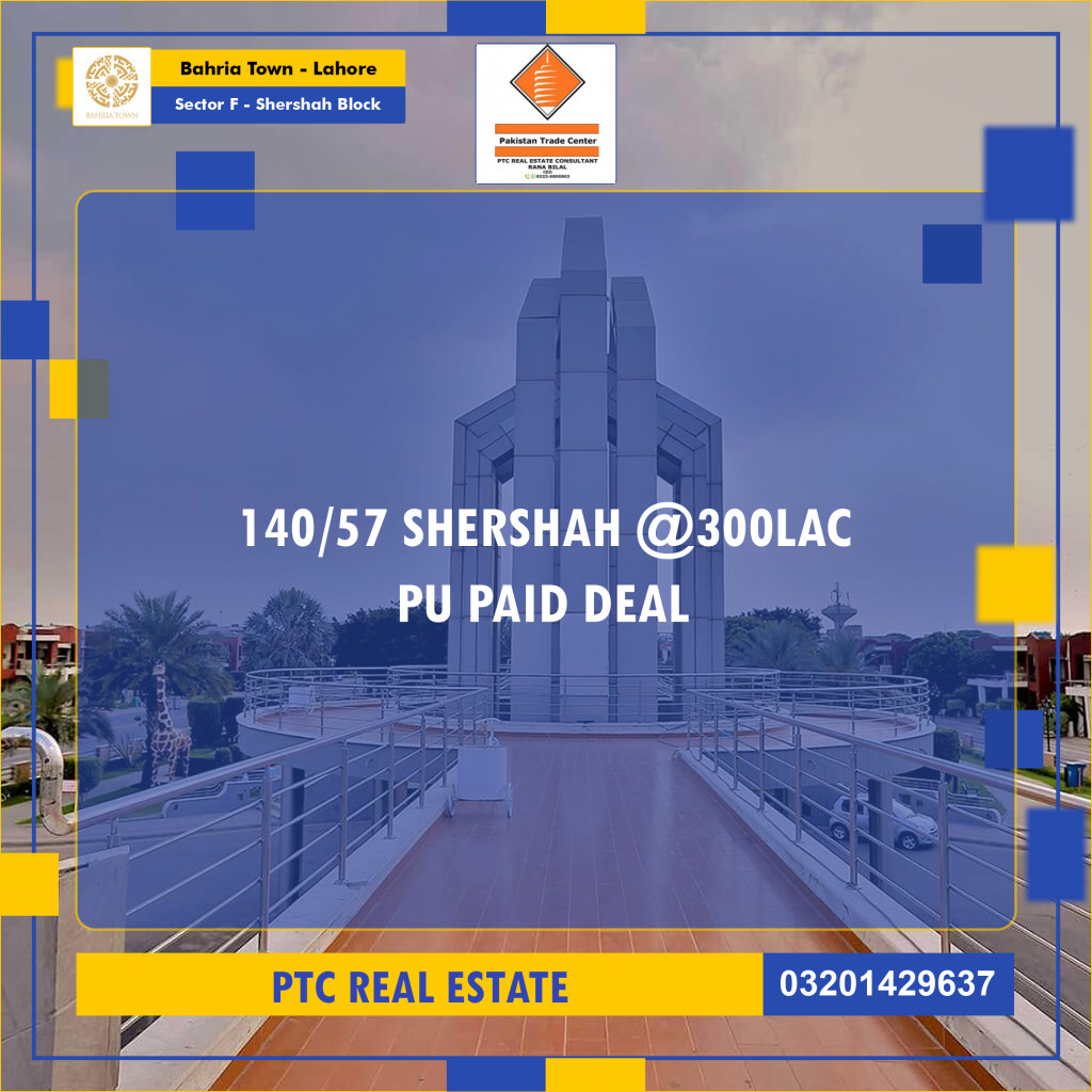 19 Marla Residential Plot for Sale in Sector F - Shershah Block -  Bahria Town, Lahore - (BP-349118)