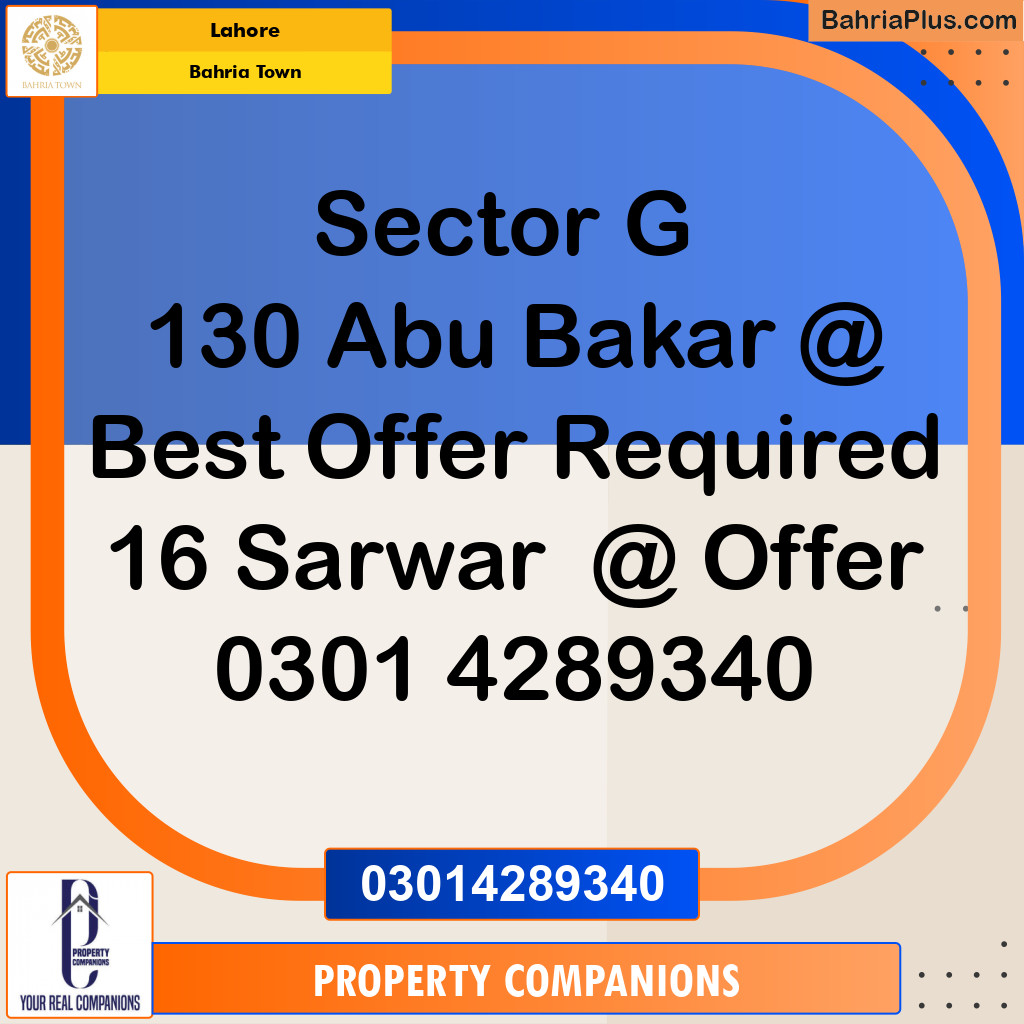 Residential Plot for Sale in Bahria Town, Lahore - (BP-349139)