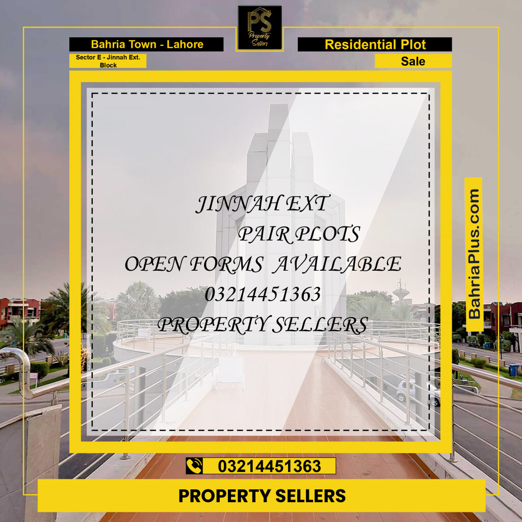 5 Marla Residential Plot for Sale in Sector E - Jinnah Ext. Block -  Bahria Town, Lahore - (BP-349148)