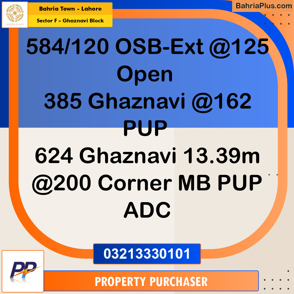 10 Marla Residential Plot for Sale in Sector F - Ghaznavi Block -  Bahria Town, Lahore - (BP-349235)