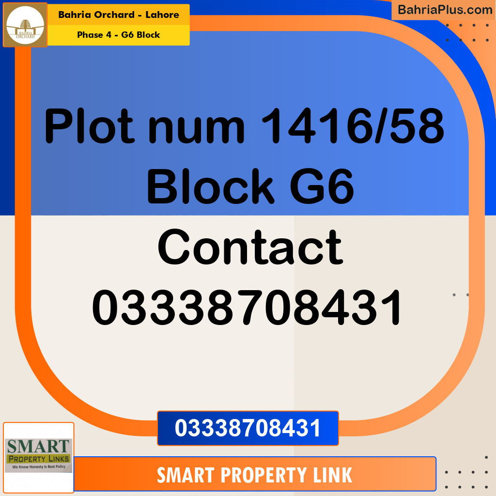 5 Marla Residential Plot for Sale in Phase 4 - G6 Block -  Bahria Orchard, Lahore - (BP-349270)