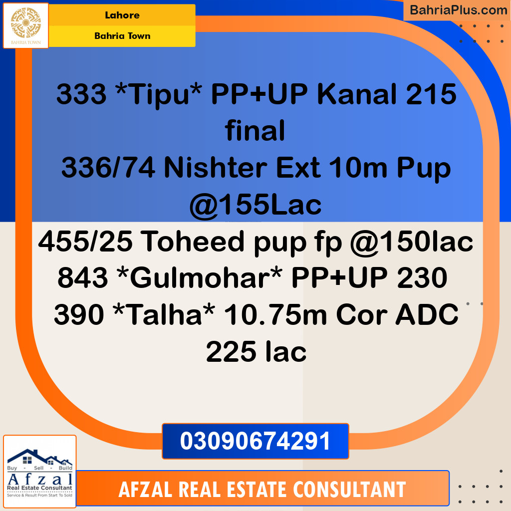 Residential Plot for Sale in Bahria Town, Lahore - (BP-349320)