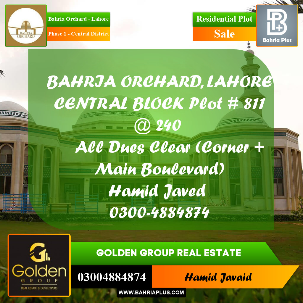 1 Kanal Residential Plot for Sale in Phase 1 - Central District -  Bahria Orchard, Lahore - (BP-349503)