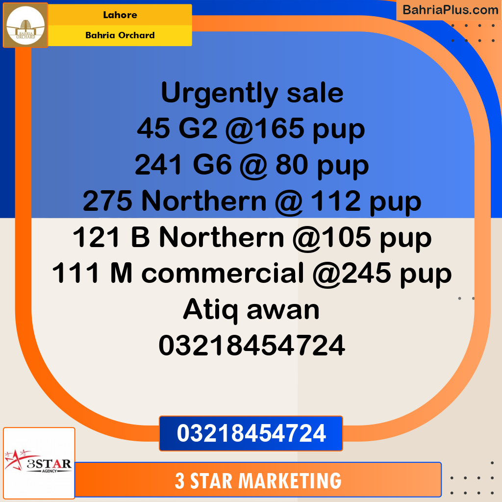 Residential Plot for Sale in Bahria Orchard, Lahore - (BP-349526)