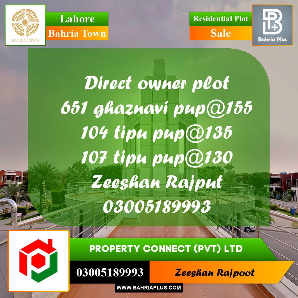 Residential Plot for Sale in Bahria Town, Lahore - (BP-349630)